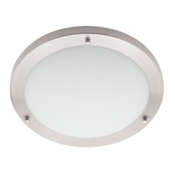 Mari Flush 18 Watt Large LED Flush Bathroom Ceiling Light - Satin Nickel - thumbnail 1