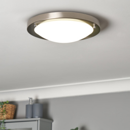 Mari Flush 18 Watt Large LED Flush Bathroom Ceiling Light - Satin Nickel - thumbnail 5
