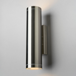 Albus 2 Light Outdoor Up & Down Wall Light - Steel - thumbnail 2
