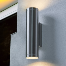 Albus 2 Light Outdoor Up & Down Wall Light - Steel - thumbnail 7