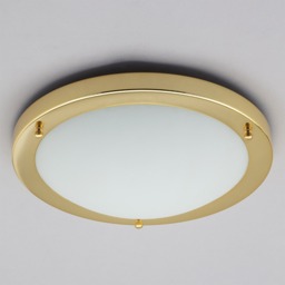 Mari Flush 18 Watt Large LED Flush Bathroom Ceiling Light - Brass - thumbnail 3