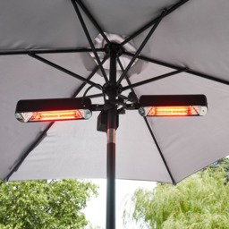 1600 Watt Twin Lamp Outdoor Parasol Heater - Black - thumbnail 6