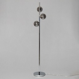 Laszlo 3 Light Glass Ball Floor Lamp - Chrome - thumbnail 3