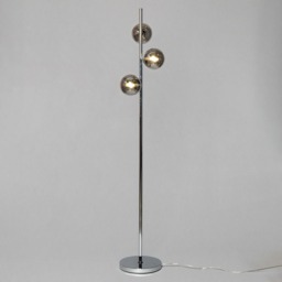 Laszlo 3 Light Glass Ball Floor Lamp - Chrome - thumbnail 2