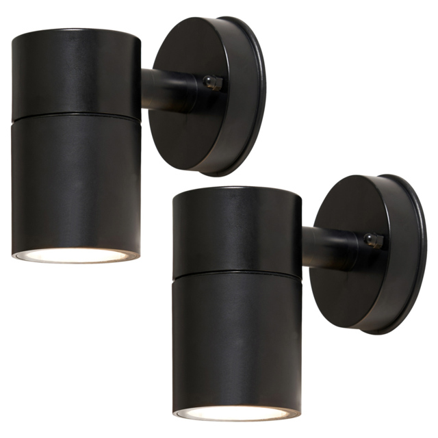 2 Pack of Hahn Outdoor Polycarbonate LED Single Up Or Down Wall Light - Black - image 1