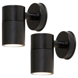 2 Pack of Hahn Outdoor Polycarbonate LED Single Up Or Down Wall Light - Black