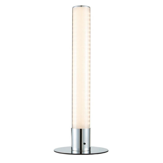 Glow Shimmer Cylinder Colour Changing LED Table Lamp - Chrome - image 1
