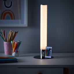 Glow Shimmer Cylinder Colour Changing LED Table Lamp - Chrome - thumbnail 9