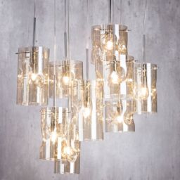 Visconte Monet 9 Light Champagne Tinted Glass Ceiling Pendant - thumbnail 2