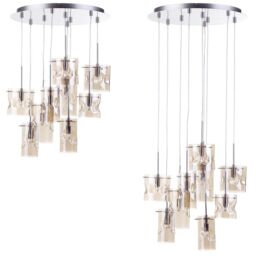 Visconte Monet 9 Light Champagne Tinted Glass Ceiling Pendant - thumbnail 5
