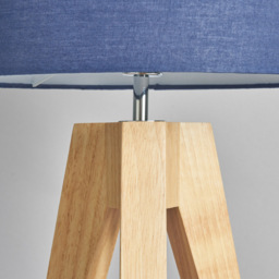 Devlin Wooden Tripod Table Lamp - Navy - thumbnail 4