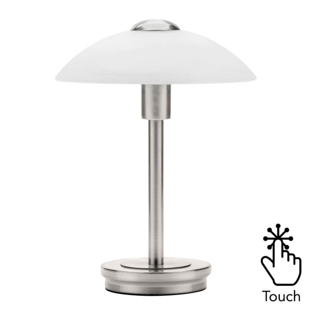 Alabaster Shade Touch Table Lamp - Satin Nickel - image 1