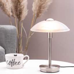 Alabaster Shade Touch Table Lamp - Satin Nickel - thumbnail 5