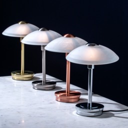 Alabaster Shade Touch Table Lamp - Satin Nickel - thumbnail 7