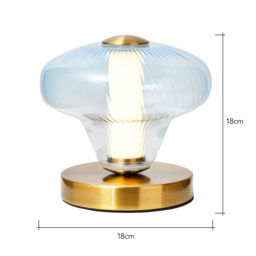 Visconte Elias LED Glass Table Lamp - Sky Blue - thumbnail 8