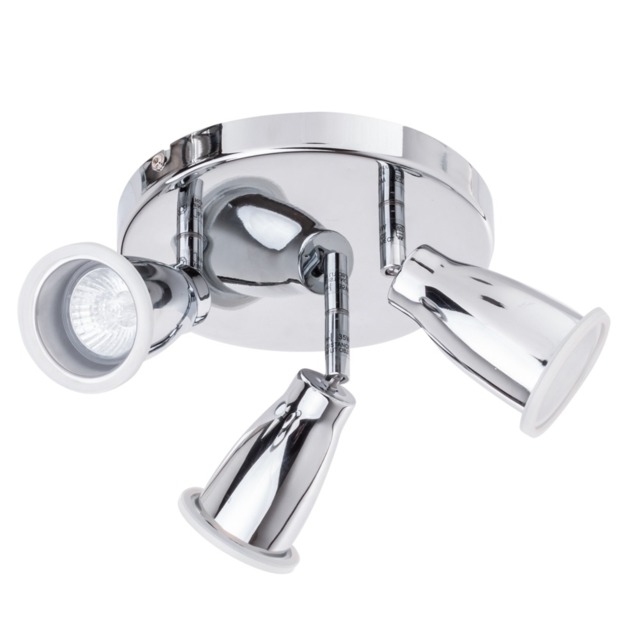 Taurus 3 Light Bathroom Ceiling Spotlight Plate - Chrome - image 1