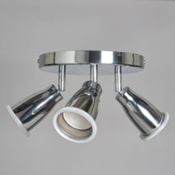 Taurus 3 Light Bathroom Ceiling Spotlight Plate - Chrome - thumbnail 3