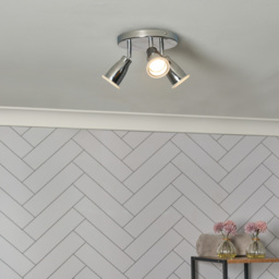 Taurus 3 Light Bathroom Ceiling Spotlight Plate - Chrome - thumbnail 6