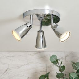 Taurus 3 Light Bathroom Ceiling Spotlight Plate - Chrome - thumbnail 5