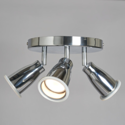 Taurus 3 Light Bathroom Ceiling Spotlight Plate - Chrome - thumbnail 2