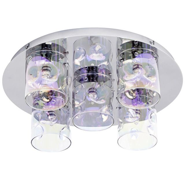 Visconte Monet 5 Light Flush Ceiling Light - Chrome - image 1