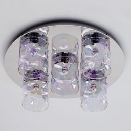 Visconte Monet 5 Light Flush Ceiling Light - Chrome - thumbnail 3