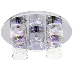 Visconte Monet 5 Light Flush Ceiling Light - Chrome