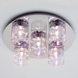 Visconte Monet 5 Light Flush Ceiling Light - Chrome - thumbnail 2
