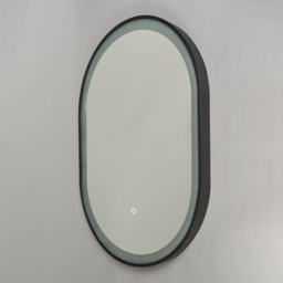Aves 20 Watt Oval CCT Bathroom Mirror with Touch Demist - Black - thumbnail 5