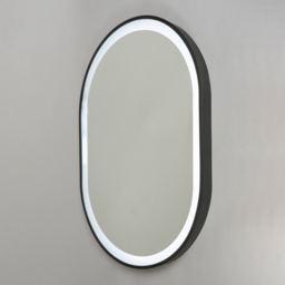 Aves 20 Watt Oval CCT Bathroom Mirror with Touch Demist - Black - thumbnail 3