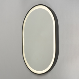 Aves 20 Watt Oval CCT Bathroom Mirror with Touch Demist - Black - thumbnail 2