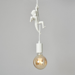 Oliver Hanging Monkey Ceiling Pendant Light - White - thumbnail 2