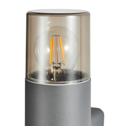Tegan 2 Light Outdoor Round Up and Down Wall Light - Grey - thumbnail 6