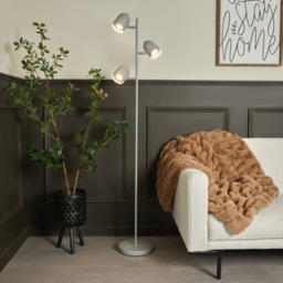 Harry 3 Light Task Floor Lamp - Grey - thumbnail 5