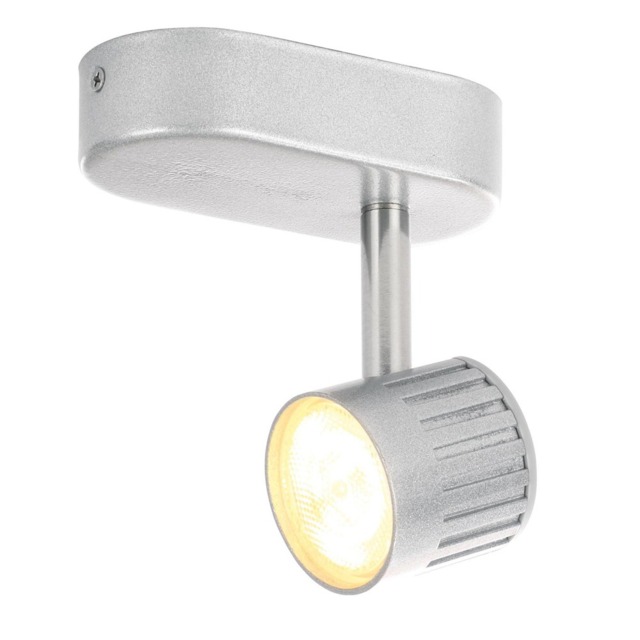 Travis Die Cast Ribbed LED Single Spotlight - Silver - image 1
