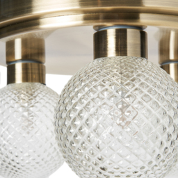 Merrilyn 3 Light Semi Flush Bathroom Ceiling Light - Antique Brass - thumbnail 7