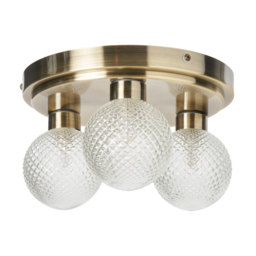 Merrilyn 3 Light Semi Flush Bathroom Ceiling Light - Antique Brass - thumbnail 6