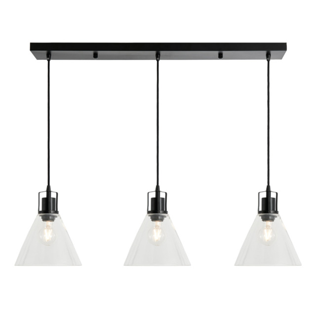 Clara 3 Light Ceiling Pendant Bar – Matte Black - image 1