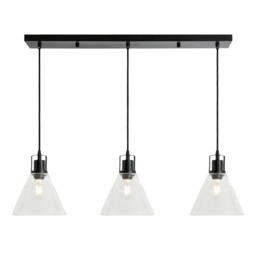 Clara 3 Light Ceiling Pendant Bar – Matte Black - thumbnail 1