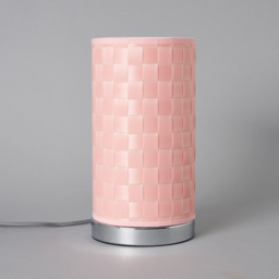 Sovin Cylindrical Table Lamp with Pink Shade - Chrome - thumbnail 3