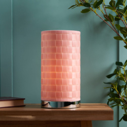Sovin Cylindrical Table Lamp with Pink Shade - Chrome - thumbnail 6