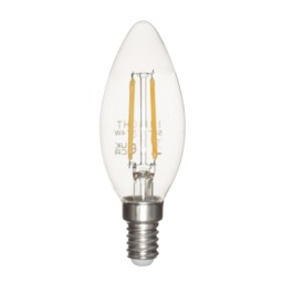 5 Pack of 4 Watt LED Vintage Style E14 Small Edison Screw Candle Light Bulbs - Warm White - thumbnail 2