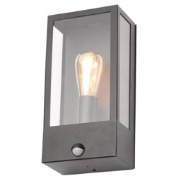 Edgworth Outdoor 1 Light Wall Light with PIR Sensor - Black - thumbnail 1