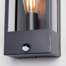 Edgworth Outdoor 1 Light Wall Light with PIR Sensor - Black - thumbnail 4