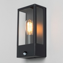 Edgworth Outdoor 1 Light Wall Light with PIR Sensor - Black - thumbnail 2