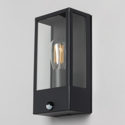 Edgworth Outdoor 1 Light Wall Light with PIR Sensor - Black - thumbnail 3