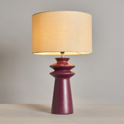 Findlay Ceramic Table Lamp - Burgundy - thumbnail 2
