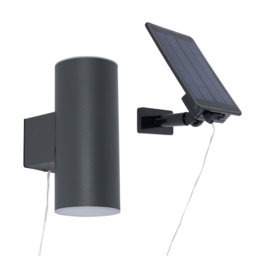 Bao Outdoor Solar LED Up and Down Wall Light - Anthracite - thumbnail 1