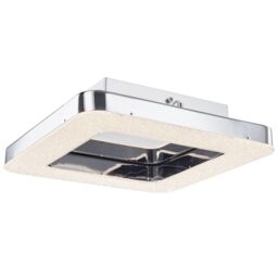 Visconte Spark LED Square Flush Ceiling Light - Chrome