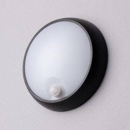 Grato 8 Watt LED Outdoor Round Bulkhead Light with PIR Sensor - Black - thumbnail 3